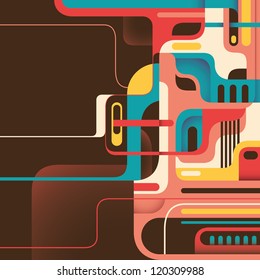 Illustration with colorful abstraction. Vector illustration.