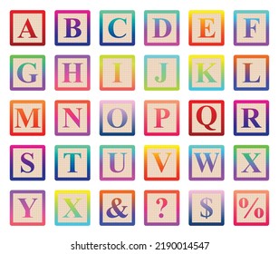 Illustration Colorful Alphabet Blocks Isolated On Stock Vector (Royalty ...