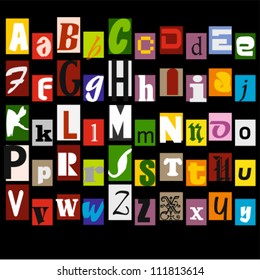 Illustration of Colorful Alphabet Letters