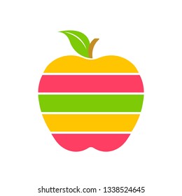 Illustration of colorful apple. The logotype for your company or fruit symbol for your projects.