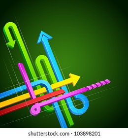 illustration of colorful arrow on abstract background