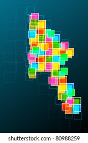 illustration of colorful arrow pointer on abstract background