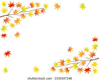 Illustration of colorful autumn leaves.
