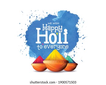 illustration of colorful background and character for Holi Festival  celebration