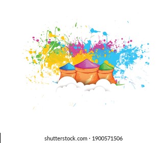 illustration of colorful background and character for Holi Festival  celebration