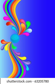  illustration colorful background with rainbow and drop