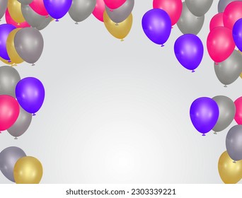 Illustration of colorful balloons background with space for your text - vector