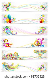 illustration of colorful banner with abstract design