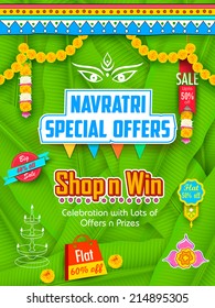 illustration of colorful banners for Happy Navratri Offer promotions