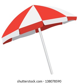 Illustration of  of colorful  beach umbrella. Vector isolated parasol