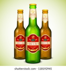 ilustración de frasco de cerveza colorido con etiqueta