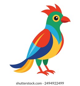 Ilustración de pájaro colorido en blanco