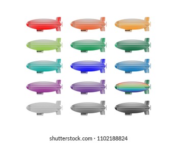 Illustration of colorful blimps