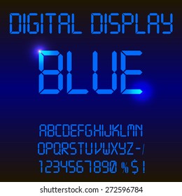 Illustration Of A Colorful Blue Digital Led Font.