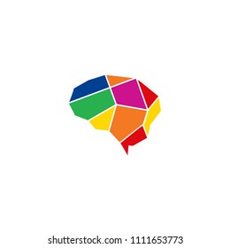 Illustration of colorful brain logo design template vector