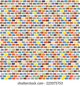 illustration  of an colorful Bricks Wall Background
