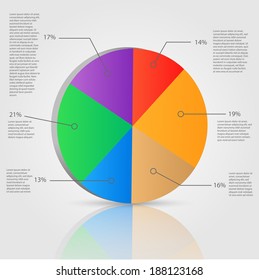 Illustration of a colorful business pie chart.