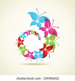 Illustration of colorful butterfly background
