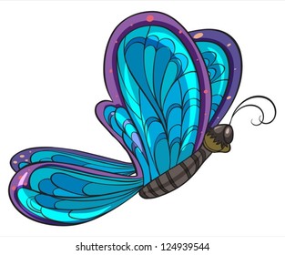 Illustration of a colorful butterfly on a white background