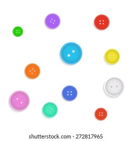 Illustration of colorful buttons isolated on a white background.