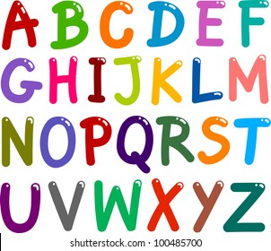 illustration of colorful Capital Letters Alphabet for education