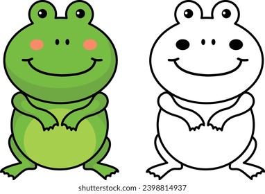 Illustration of colorful cartoon character frog