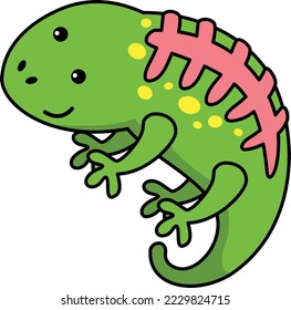 Illustration of colorful cartoon character iguana
