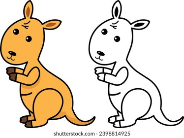 Illustration of colorful cartoon character kangaroo