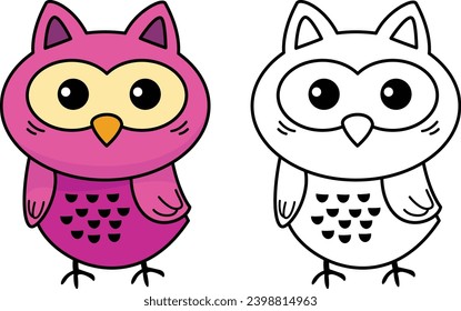 Illustration of colorful cartoon character owl
