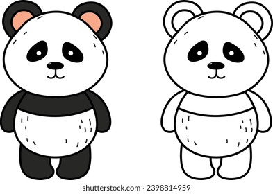 Illustration of colorful cartoon character panda