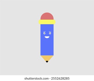 Ilustración, lápices de dibujos animados coloridos con caras alegres, con diseño minimalista. Perfecto para materiales educativos, proyectos creativos y temas amigables para niños en medios digitales e impresos.