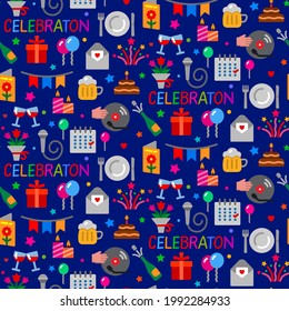 illustration of the colorful celebrations and event seamless pattern