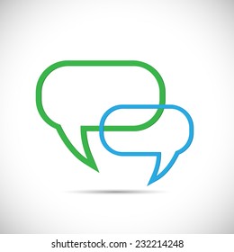 Illustration of colorful chat bubbles isolated on a white background.