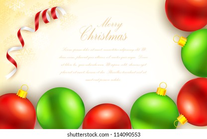 illustration of colorful christmas bauble in abstract background