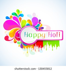 illustration of colorful color splash in Holi background