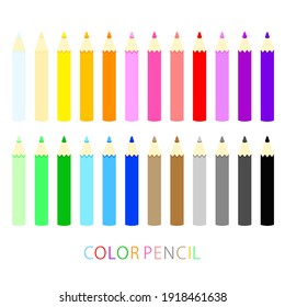 Illustration of colorful colored pencils