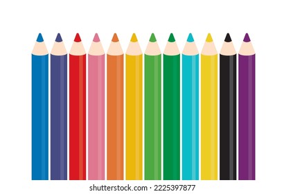 Illustration of colorful colored pencils