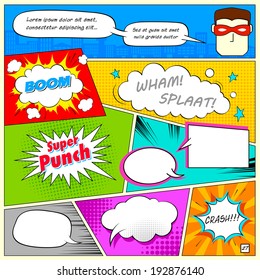 illustration of colorful comic speech bubble in vector