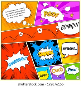 illustration of colorful comic speech bubble in vector