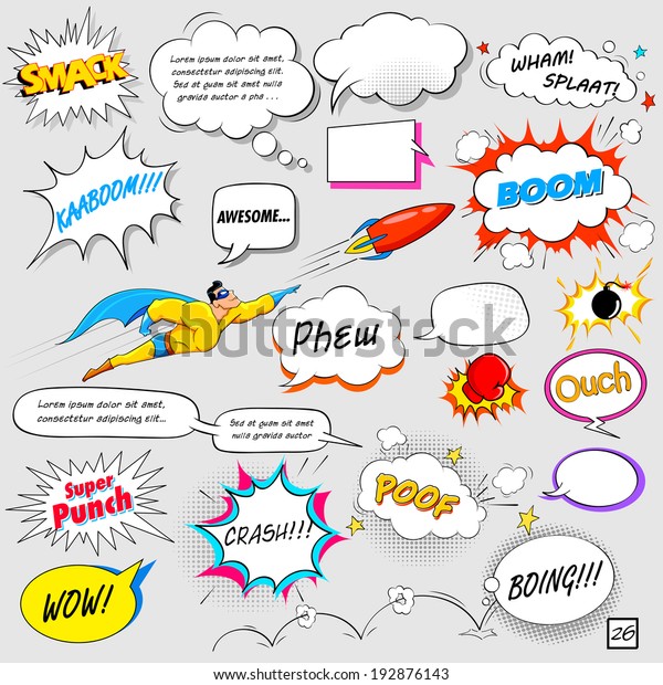 illustration of\
colorful comic speech bubble in\
vector