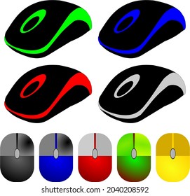 Illustration of colorful computer mouse using vector format