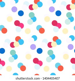 Illustration of colorful confetti seamless pattern