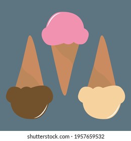 Illustration: colorful and cute ice creams