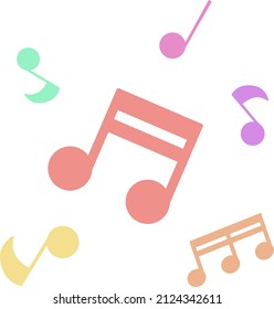 Illustration of colorful and cute musical notes