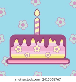 
Illustration of a colorful and delicious cake