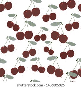 Illustration of colorful design.Ripe cherry. Vector graphics.
