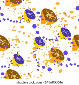 Illustration of colorful design.Ripe yellow lemon with a splash of juice. Vector graphics.
