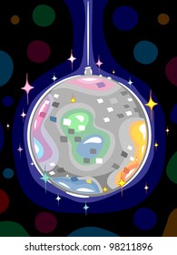 Illustration of a Colorful Disco Ball