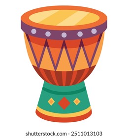 Ilustração de Djembe colorido isolado no branco