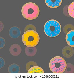 illustration of colorful donuts. Can be used for background.